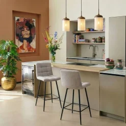 Barkruk Luik Beige