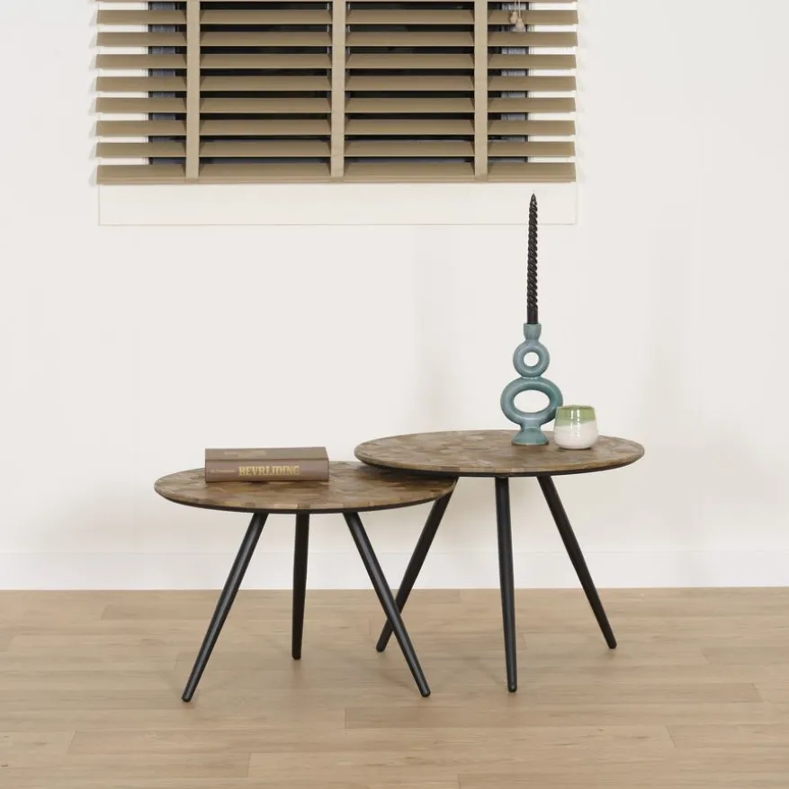 Bijzettafel Alvor Bruin - set 2 stuks