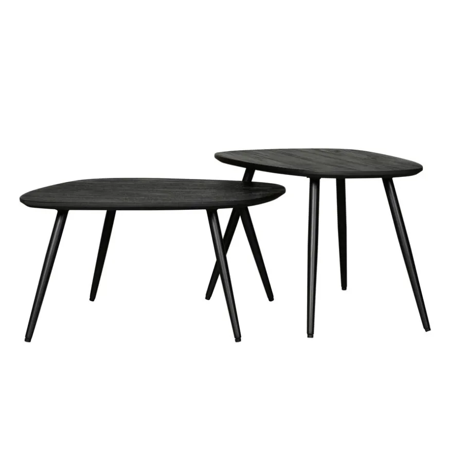 Bijzettafel Comporta Zwart - set 2 stuks