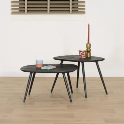 Bijzettafel Comporta Zwart - set 2 stuks