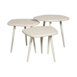 Bijzettafel Saumur Wit - set 3 stuks