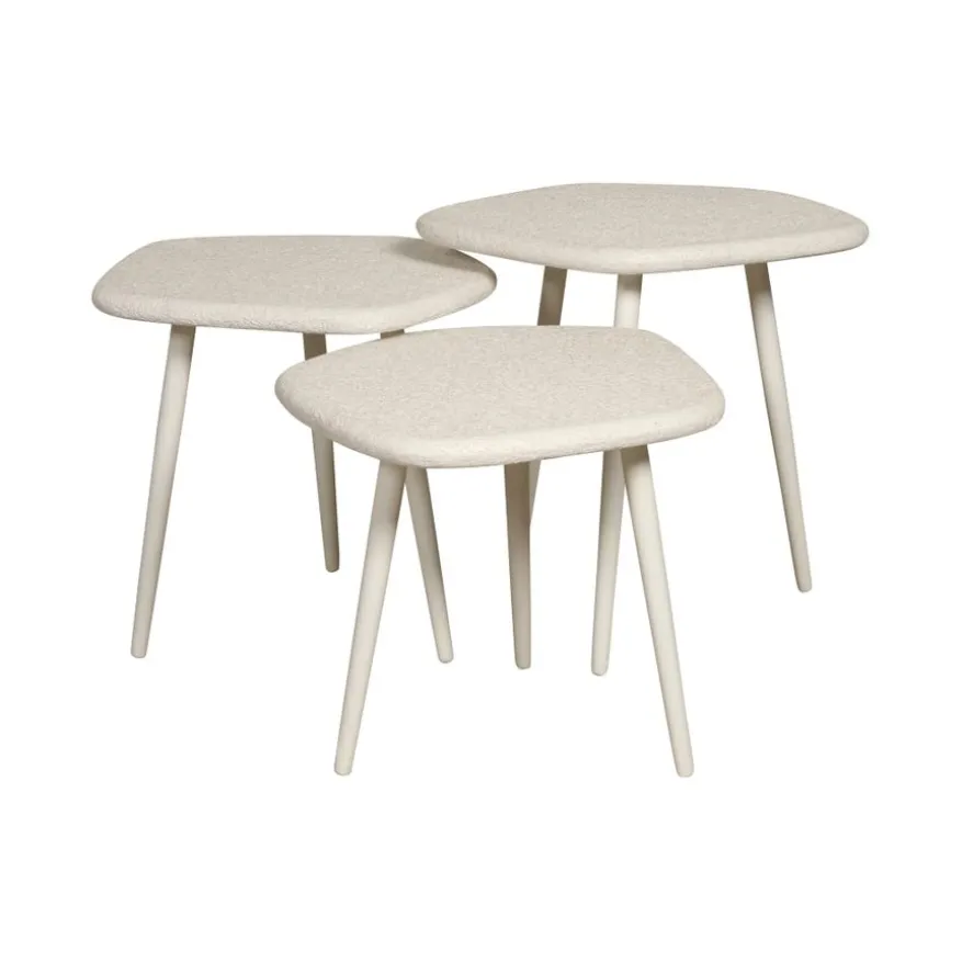 Bijzettafel Saumur Wit - set 3 stuks