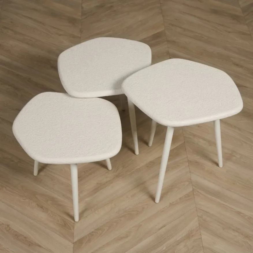 Bijzettafel Saumur Wit - set 3 stuks