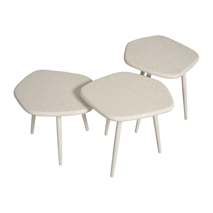 Bijzettafel Saumur Wit - set 3 stuks