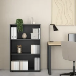 Boekenkast Bram Donkergrijs - 80x124x35 cm