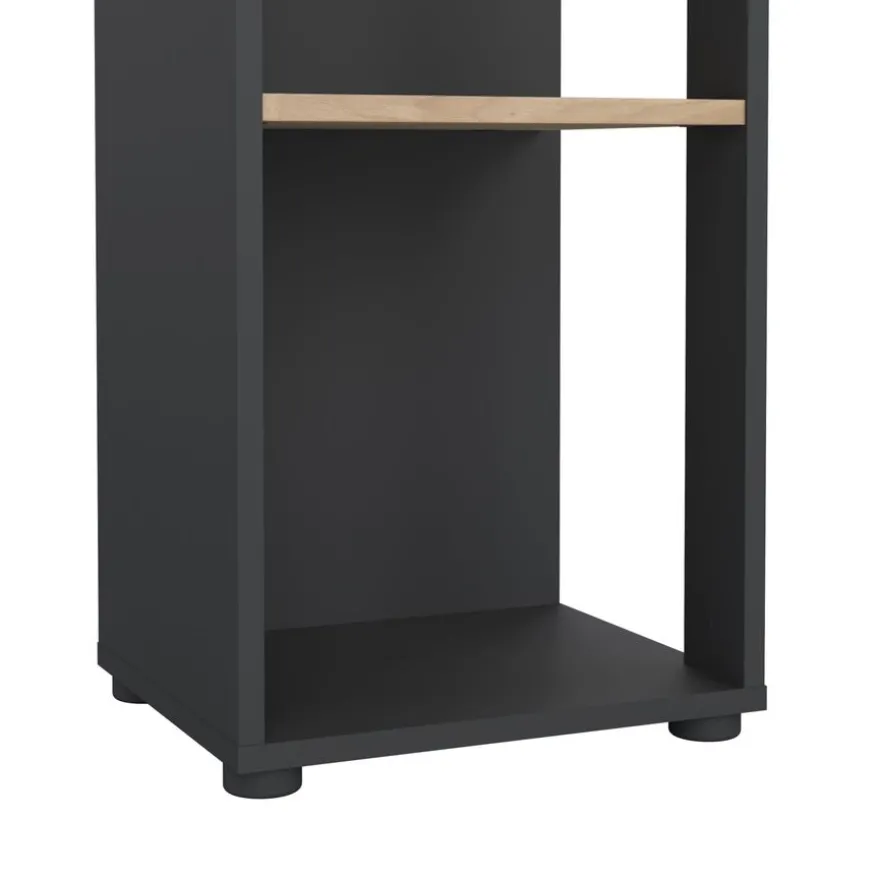 Boekenkast Bram Donkergrijs / Eiken - 41x205x35 cm