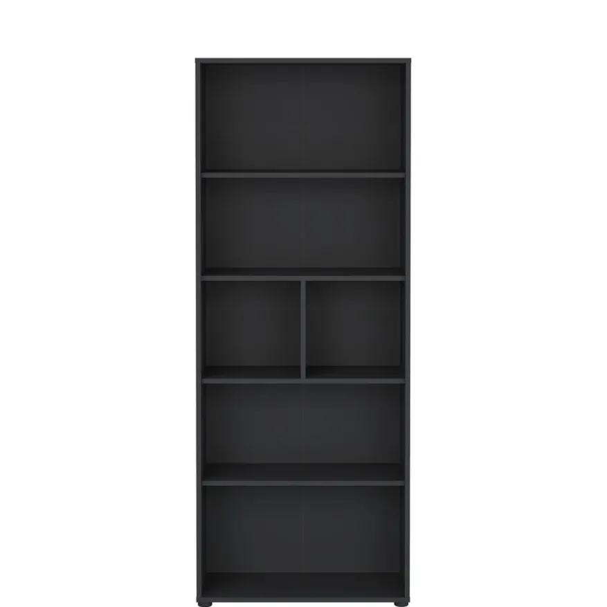Boekenkast Bram Donkergrijs - 80x205x35 cm