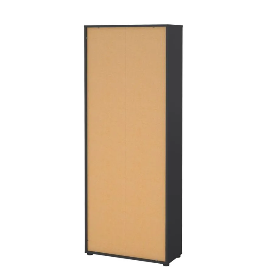 Boekenkast Bram Donkergrijs - 80x205x35 cm