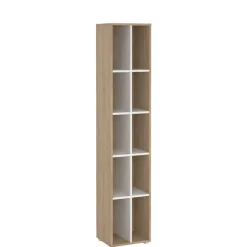 Boekenkast Bram Eiken / Wit - 41x205x35 cm