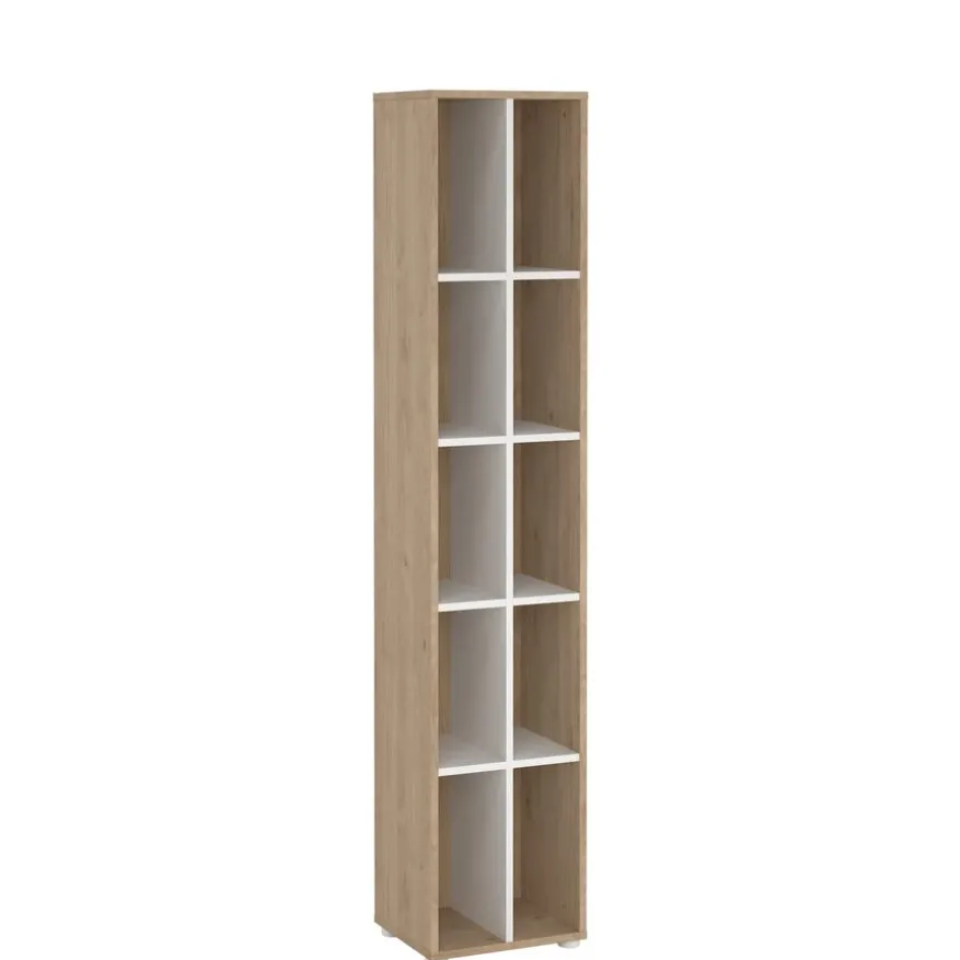 Boekenkast Bram Eiken / Wit - 41x205x35 cm