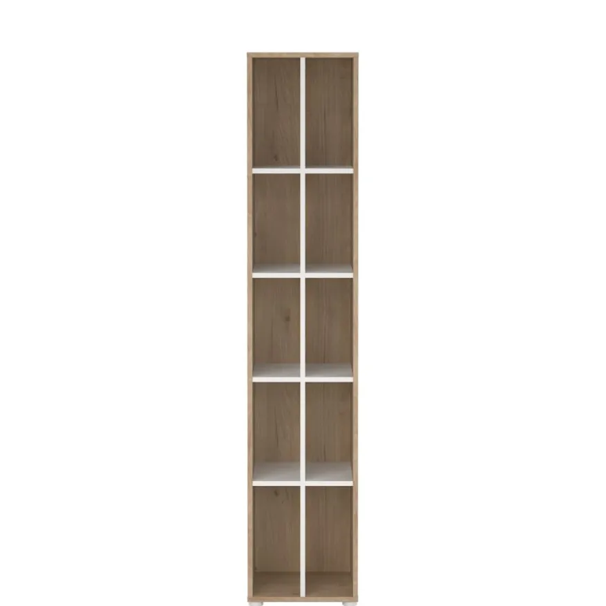 Boekenkast Bram Eiken / Wit - 41x205x35 cm