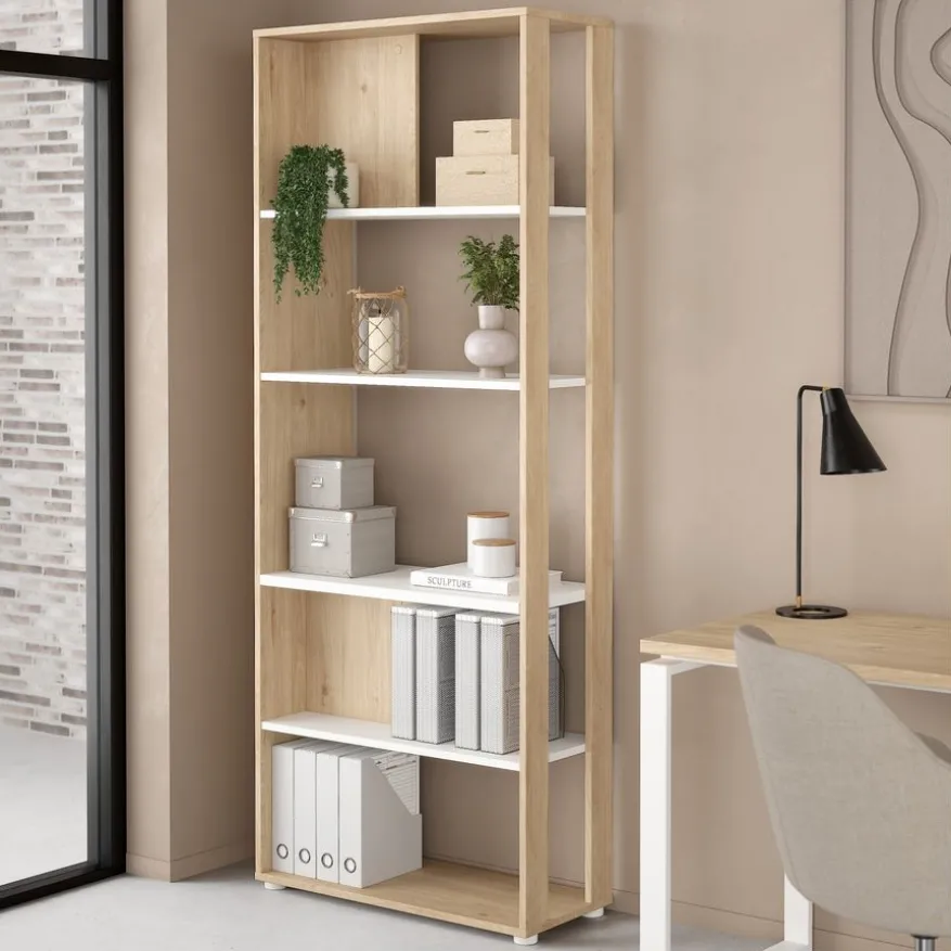 Boekenkast Bram Eiken - 80x205x35 cm