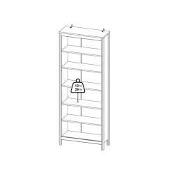 Boekenkast Dallas Eiken - 78x199x33 cm