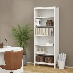 Boekenkast Dallas Wit - 78x199x33 cm