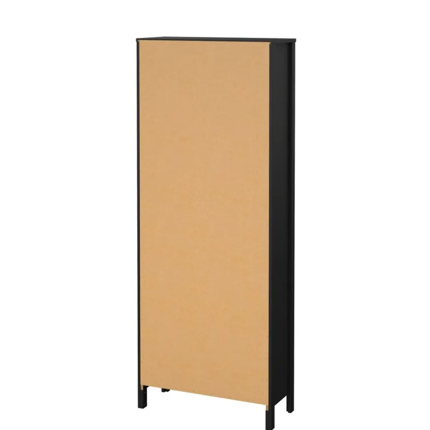 Boekenkast Dallas Zwart - 78x199x33 cm