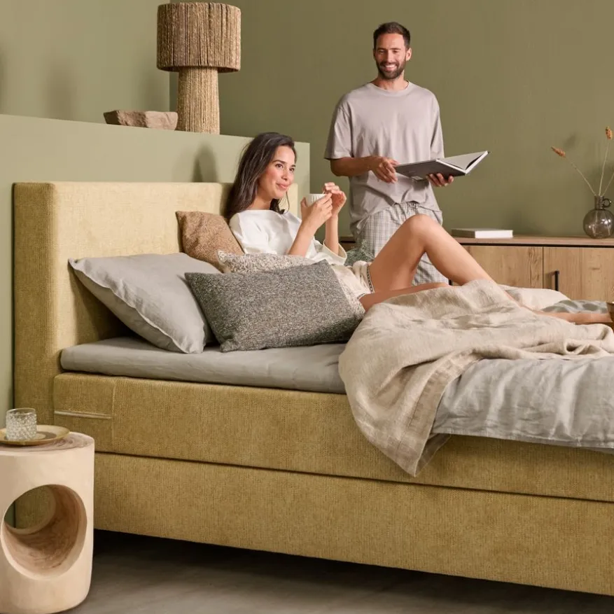 Boxspring Valencia Geel - 180x200 cm
