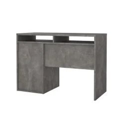 Bureau Boston Beton / Hoogglans Wit - 111x78x49 cm