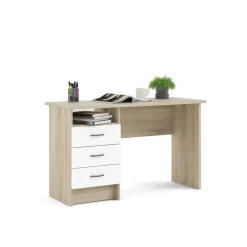 Bureau Boston Eiken / Wit - 121x73x49 cm