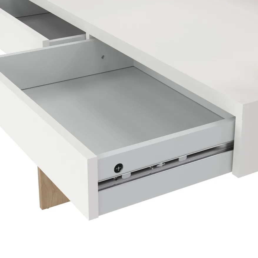 Bureau Boston Eiken / Wit - 103x89x56 cm