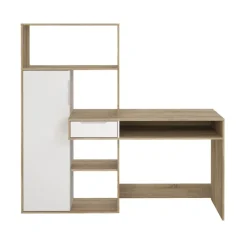 Bureau Boston Eiken / Wit - 163x156x61 cm
