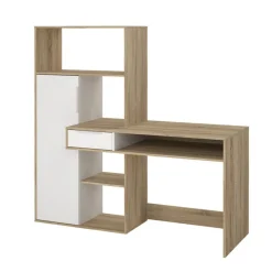 Bureau Boston Eiken / Wit - 163x156x61 cm