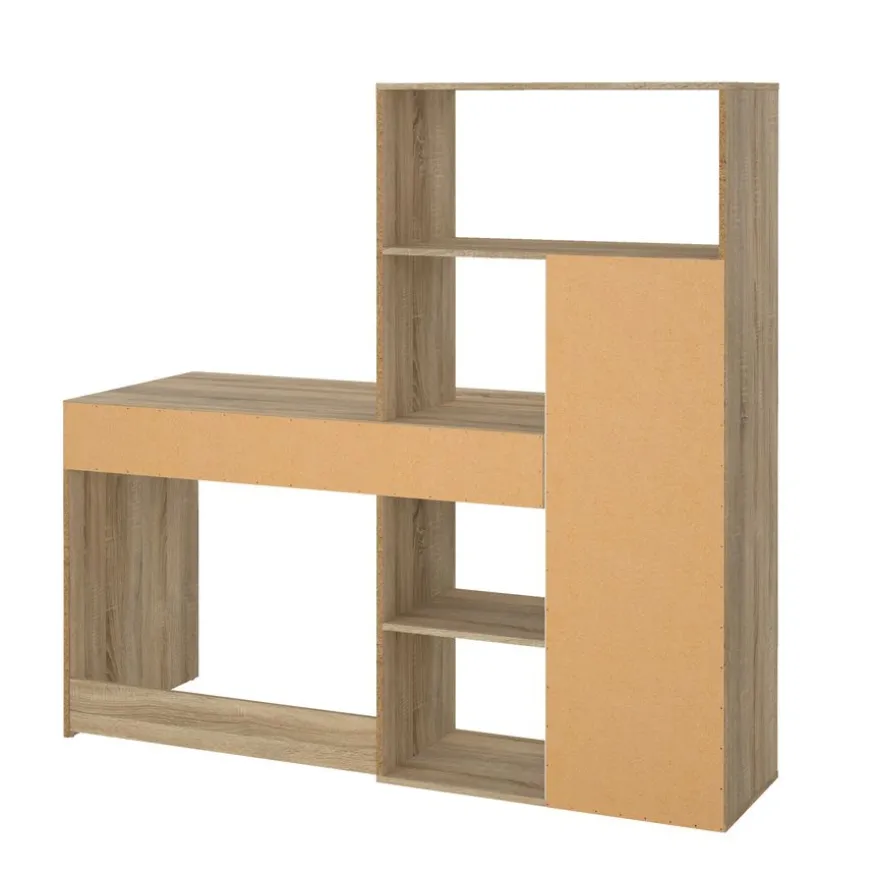 Bureau Boston Eiken / Wit - 163x156x61 cm