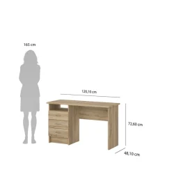 Bureau Boston Eiken - 121x73x49 cm
