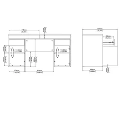 Bureau Boston Eiken - 149x78x49 cm