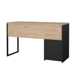 Bureau Boston Eiken / Zwart - 131x77x49 cm
