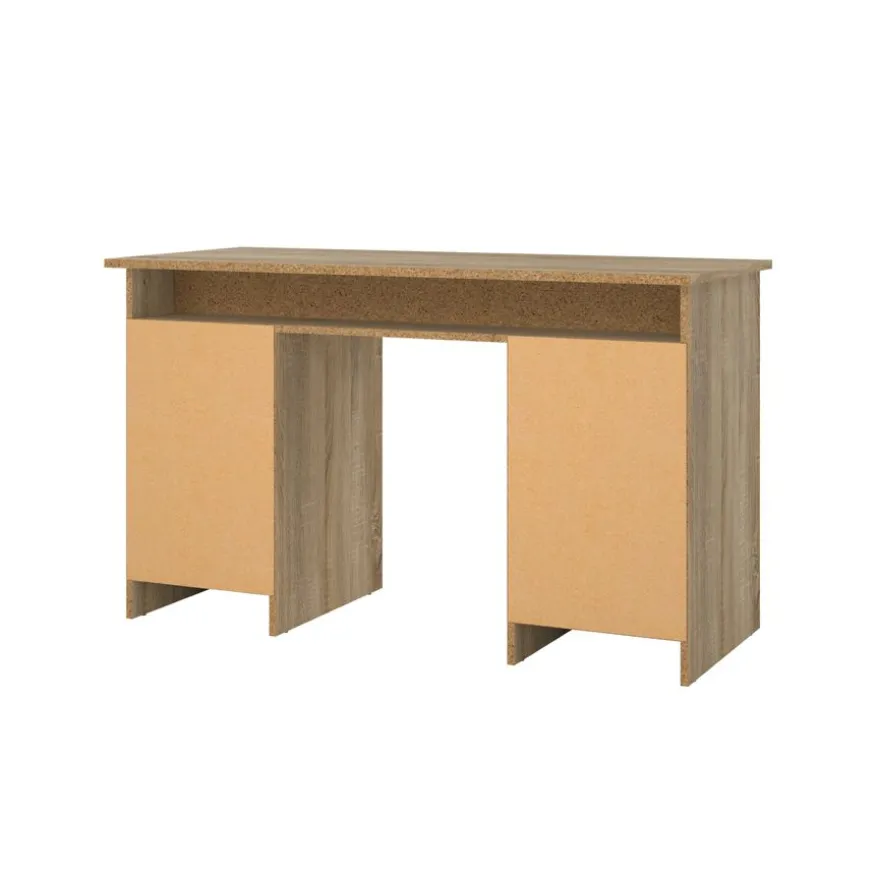 Bureau Boston Eiken / Zwart - 126x76x55 cm