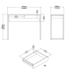 Bureau Boston Hoogglans Wit - 102x77x40 cm