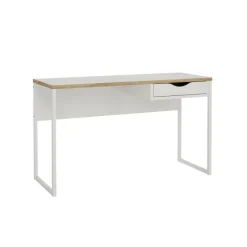 Bureau Boston Wit / Eiken - 130x77x49 cm
