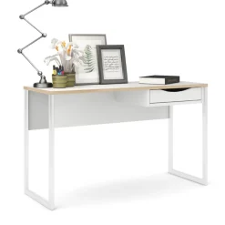 Bureau Boston Wit / Eiken - 130x77x49 cm
