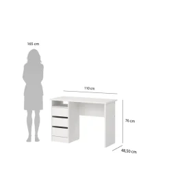 Bureau Boston Wit - 110x76x49 cm