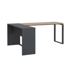 Bureau Bram Donkergrijs / Eiken - 150x76x60 / 150x76x40 cm