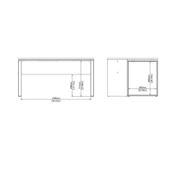 Bureau Bram Donkergrijs / Eiken - 150x76x60 / 150x76x40 cm