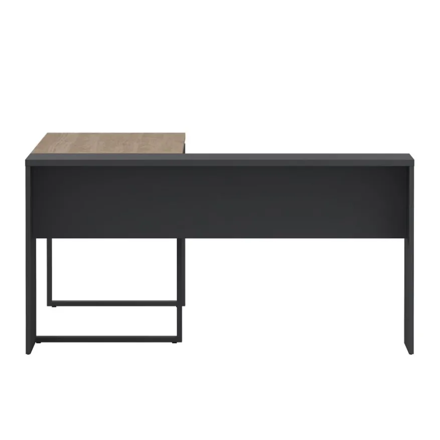 Bureau Bram Donkergrijs / Eiken - 150x76x60 / 150x76x40 cm