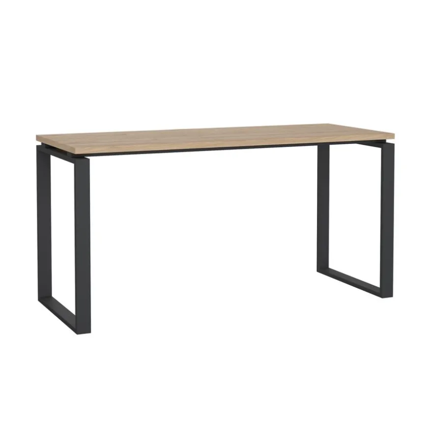 Bureau Bram Eiken / Donkergrijs - 150x76x60 cm