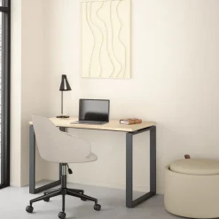 Bureau Bram Eiken / Donkergrijs - 120x76x60 cm