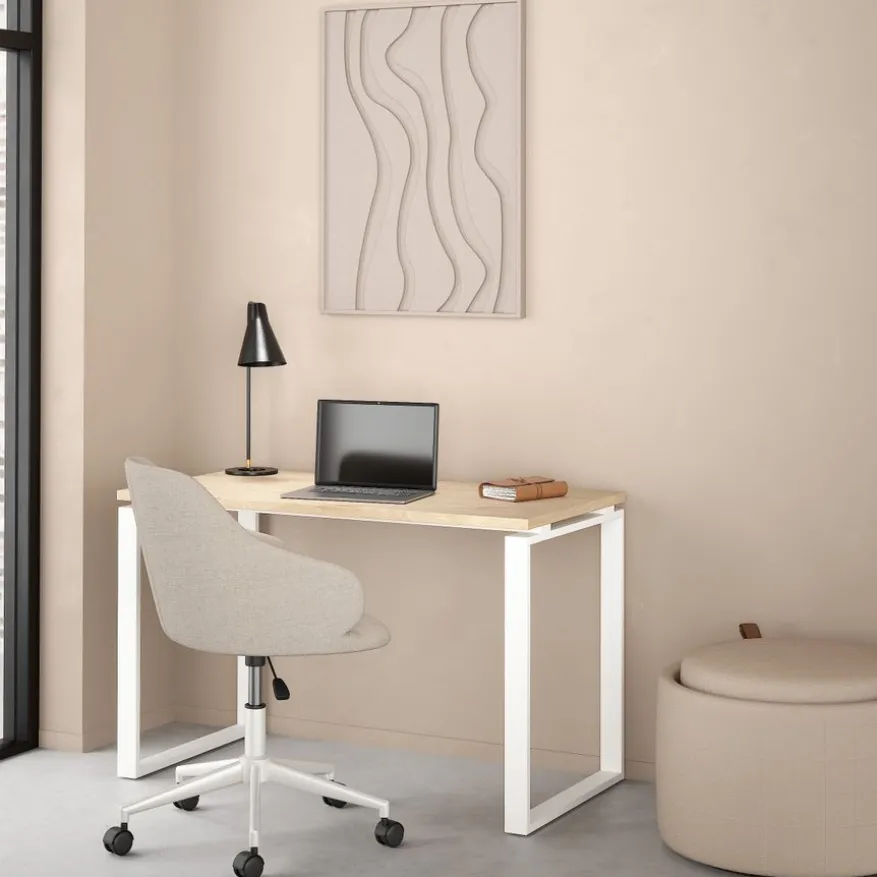 Bureau Bram Eiken / Wit - 120x76x60 cm