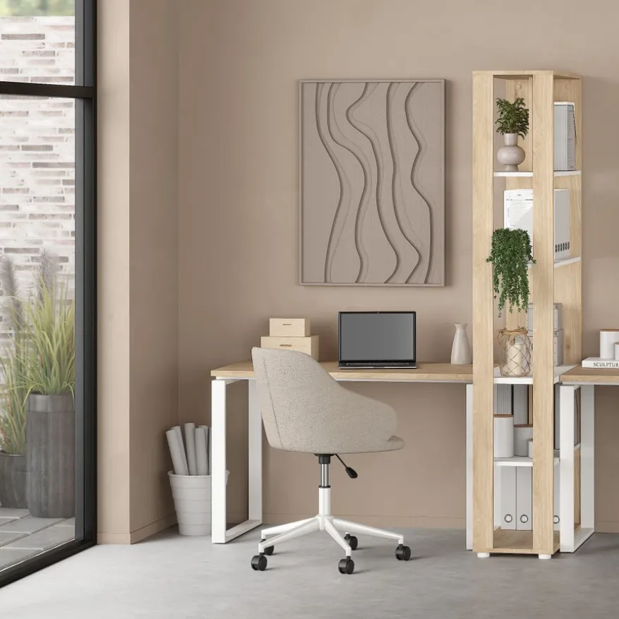 Bureau Bram Eiken / Wit - 120x76x60 cm
