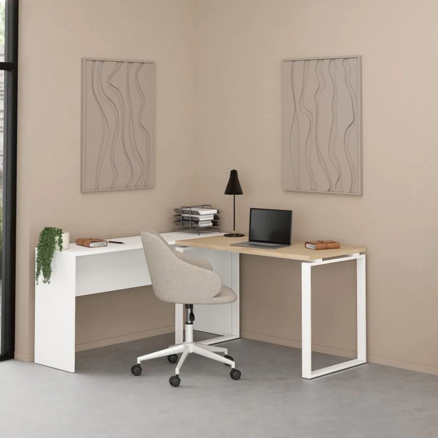 Bureau Bram Eiken / Wit - 120x76x60 cm