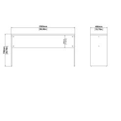 Bureau Bram Uitbreiding Wit - 150x76x40 cm