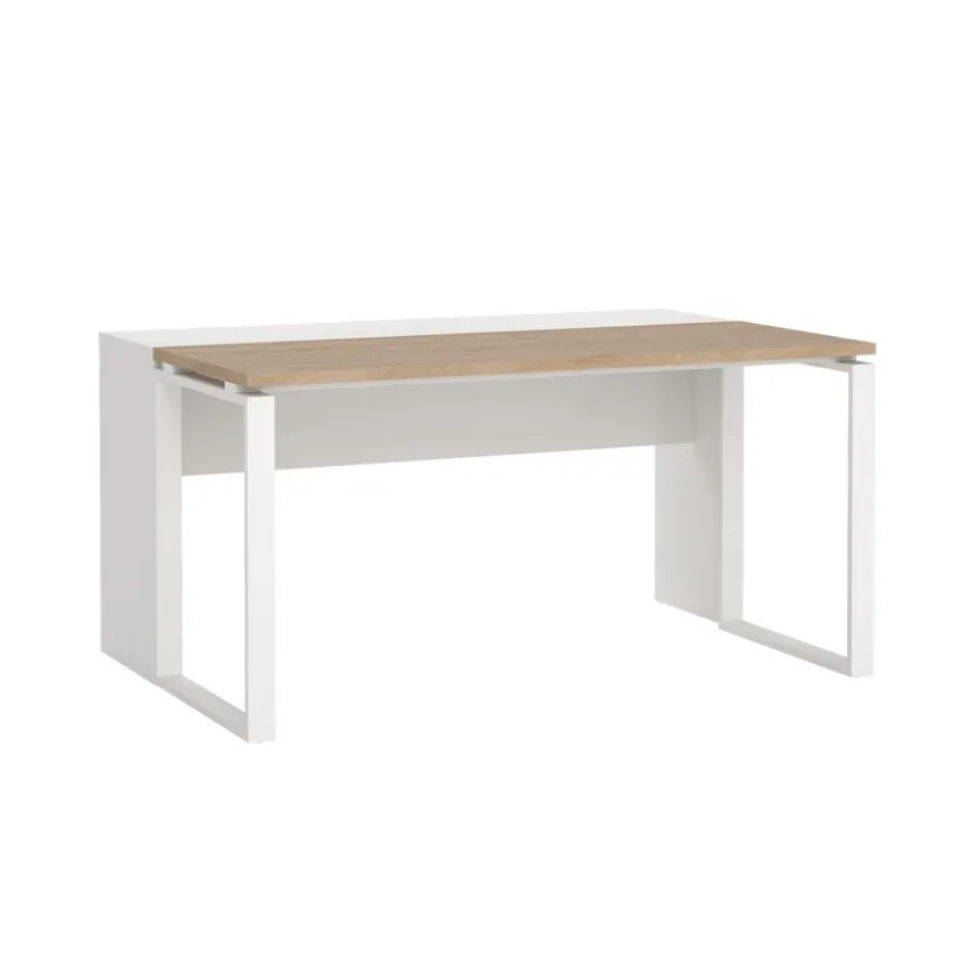 Bureau Bram Wit / Eiken - 150x76x60 / 150x76x40 cm