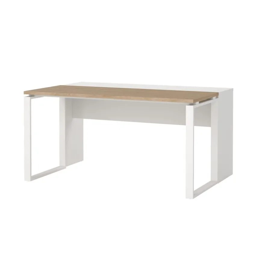 Bureau Bram Wit / Eiken - 150x76x60 / 150x76x40 cm