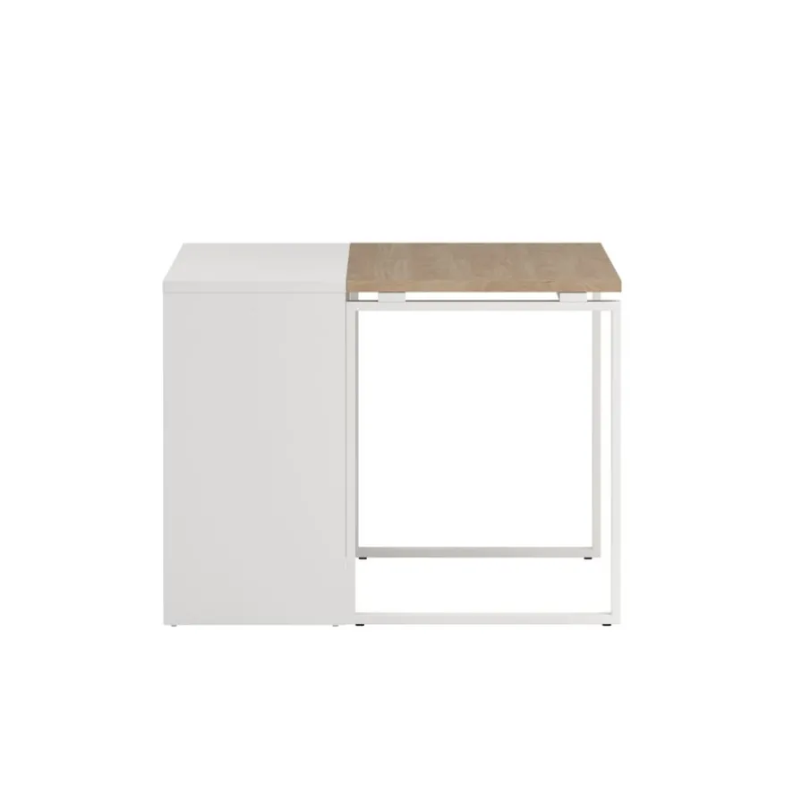 Bureau Bram Wit / Eiken - 150x76x60 / 150x76x40 cm