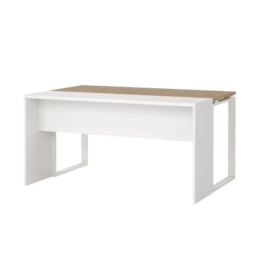 Bureau Bram Wit / Eiken - 150x76x60 / 150x76x40 cm