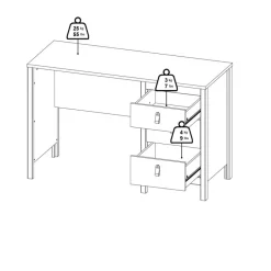 Bureau Dallas Wit - 121x77x48 cm