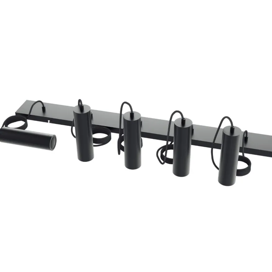 Calex Hanglamp Pendel Zwart - 5 x GU10 - 100x10 cm