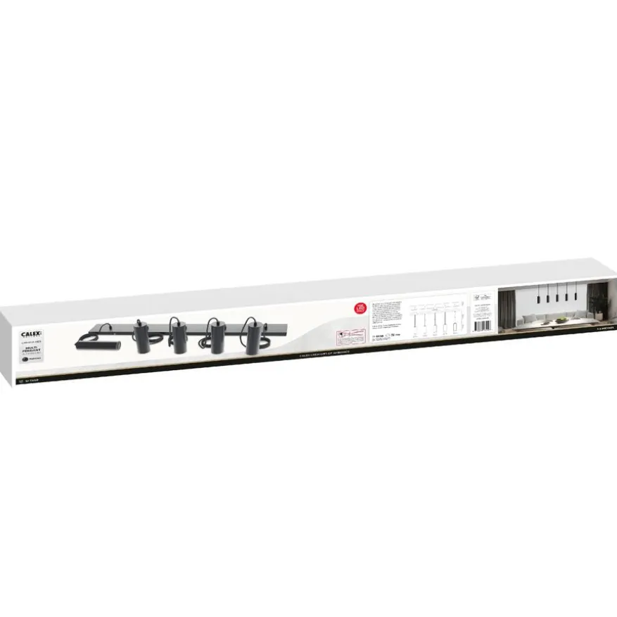 Calex Hanglamp Pendel Zwart - 5 x GU10 - 100x10 cm